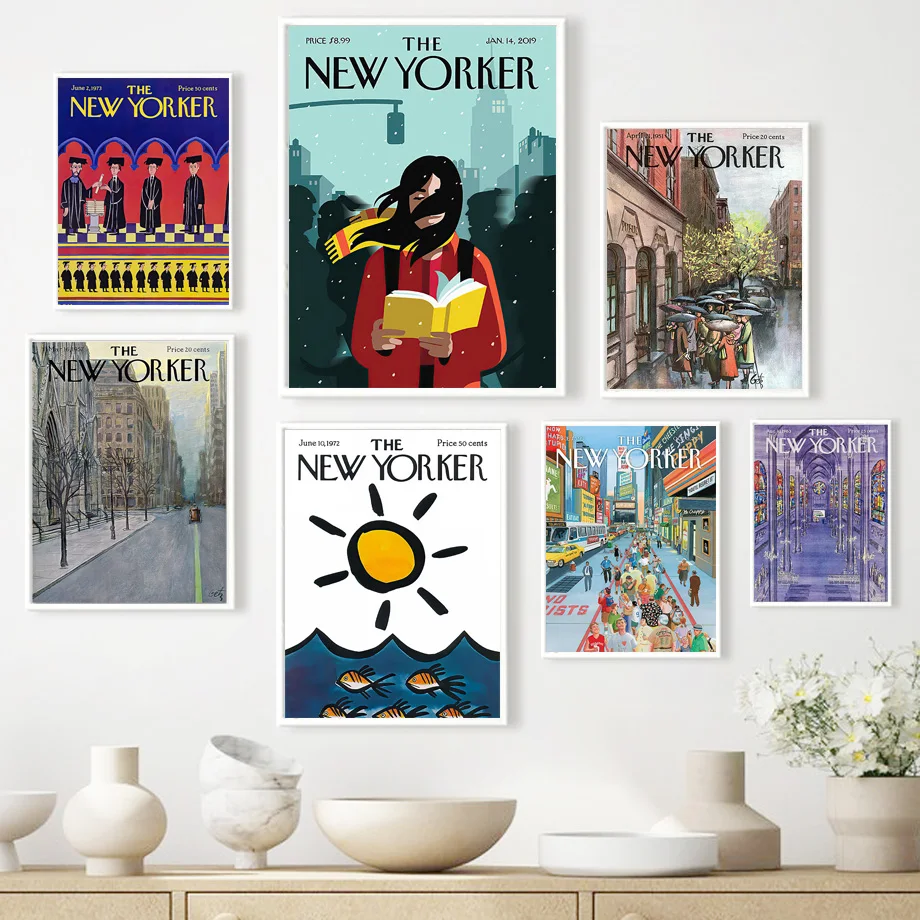 

Classic New York City Fashion Magazine Cover Wall Canvas Painting Nordic Posters And Prints Wall Pictures For Living Room Decor