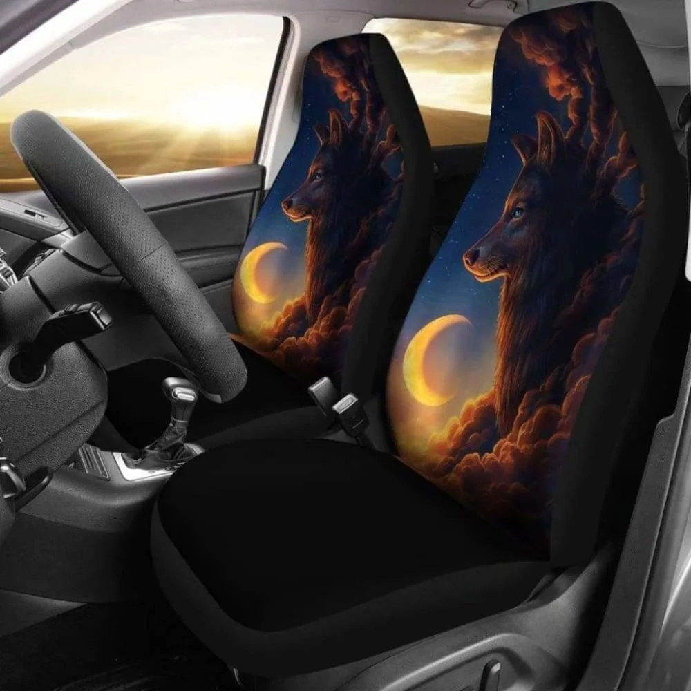 

Wolf Car Seat Covers 1 200904,Pack of 2 Universal Front Seat Protective Cover