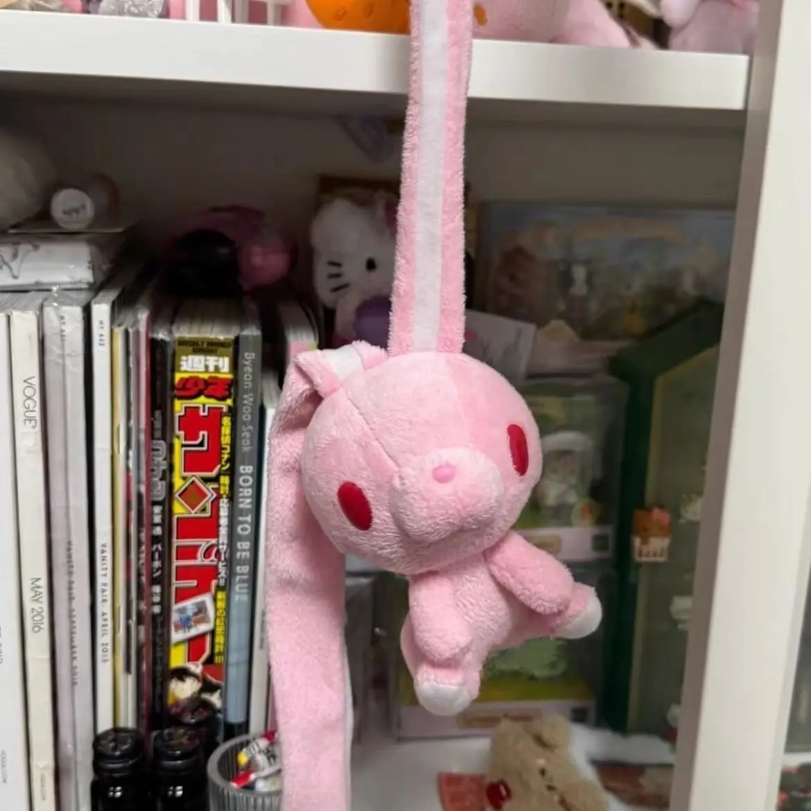 Фото Милый кулон-подвеска Gloomy Bear Rabbit Pink Bear в сидячей позе, базовый аксессуар для сумки, брелок, украшение, подарок №4