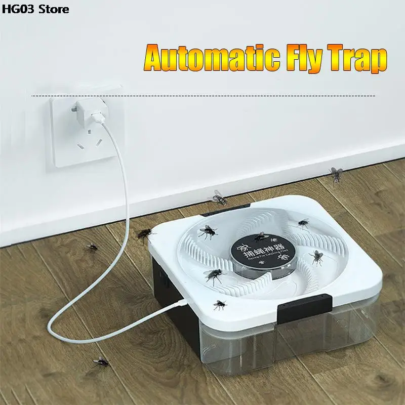 

Fly Trap Automatic Flycatcher Insect Pest Catching Hotel Restaurant Fly Killer Kitchen Home Garden Electric Catcher Flytrap 1Pc