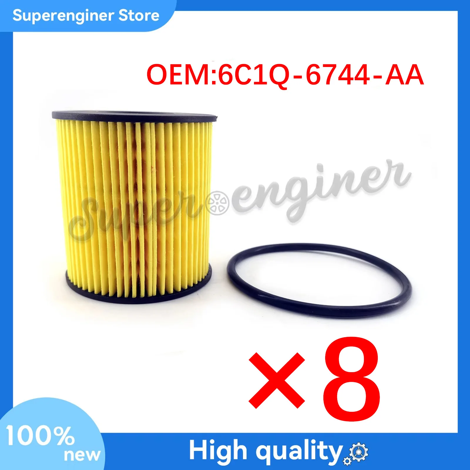 1шт/4шт/6шт/8шт 1373069 Масляный фильтр двигателя 6C1Q-6744-AA для 07-16 MINI COOPER 07-11 FORD TRANSIT