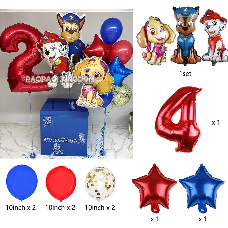 Фото Букет из розовых воздушных шаров PAW Patrol Skye, фольгированные и латексные шары, украшения для дня рождения девочек и детей №5