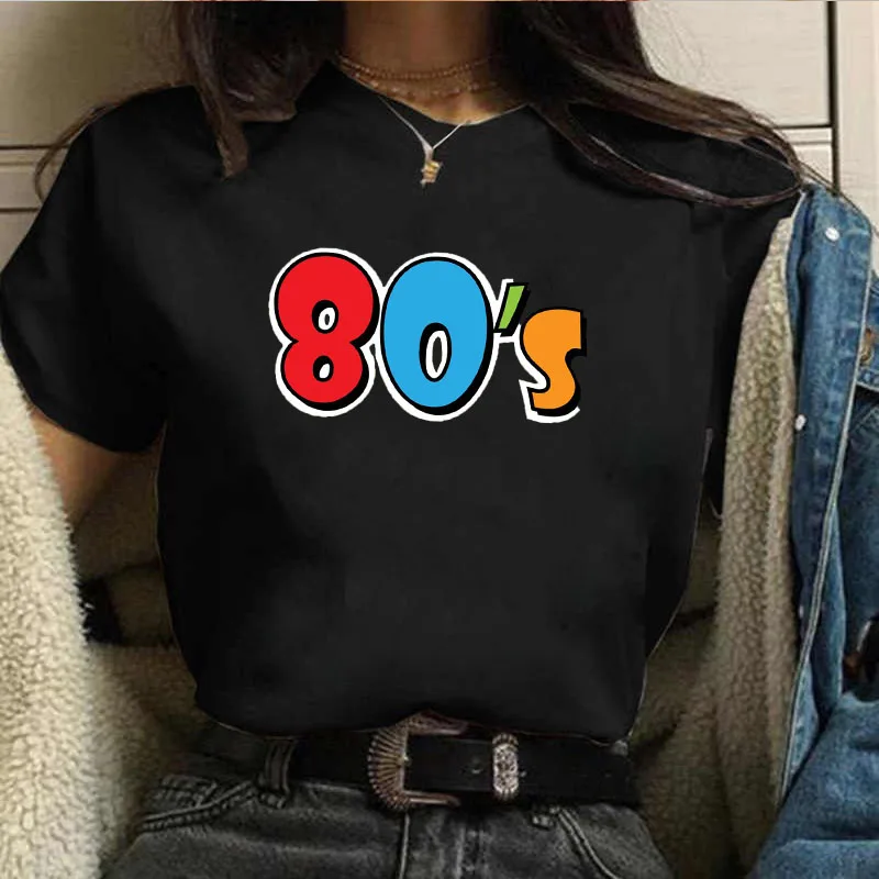 

Футболка женская оверсайз с принтом, модный топ в стиле Харадзюку, свободная рубашка с забавным мультяшным принтом, в стиле 80-х, на лето