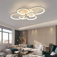 new led ceiling lamp chandelier for living room bedroom kitchen modern nordic white circle ring lights remote control dimming