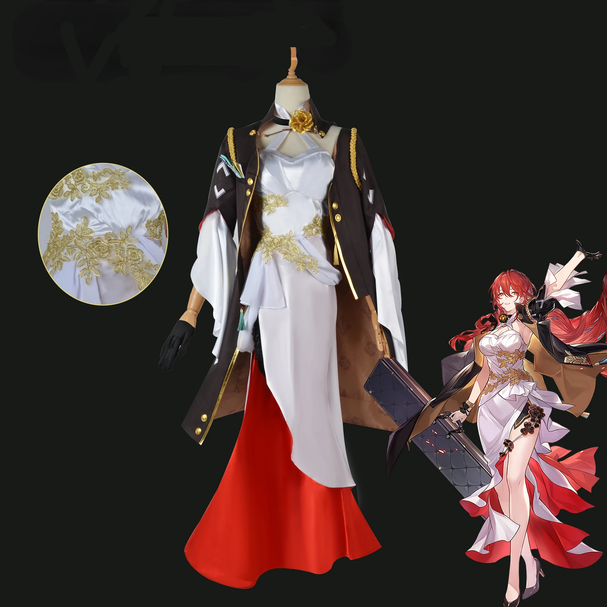 

Game Honkai Star Rail Cosplay Costumes for Himeko Anime Cosplay Christmas Carnival costume set girl costume lady Himeko wig