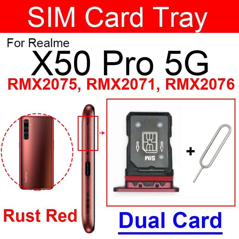Для Realme X50 5G Pro Player X50M двойной лоток для Sim-карт держатель запасные части