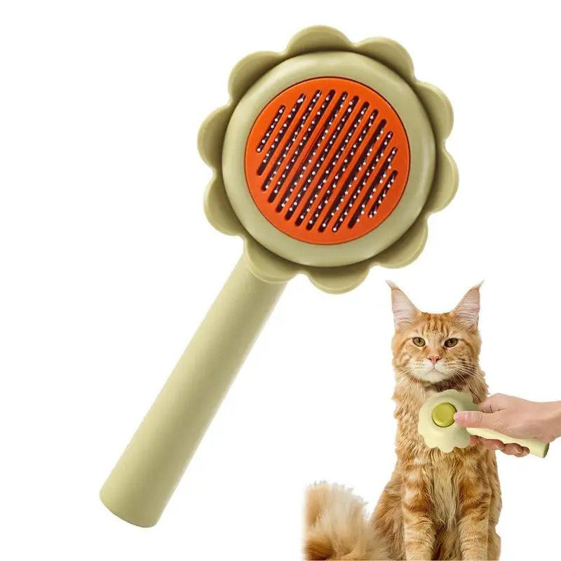 

Self Cleaning Grooming Brush Dog And Cat Brush Cute Pet Grooming Tool To Remove Loose Undercoat For Long Or Short Haired Cats