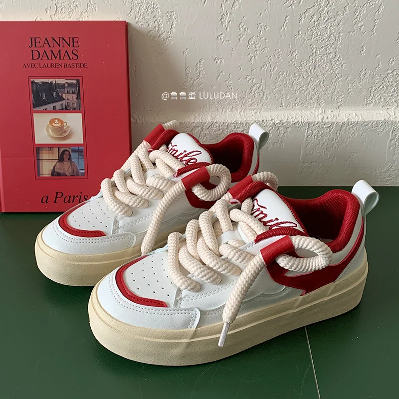 

Кроссовки женские на платформе, повседневная спортивная обувь на шнуровке, плоская Вулканизированная подошва, лето 2023