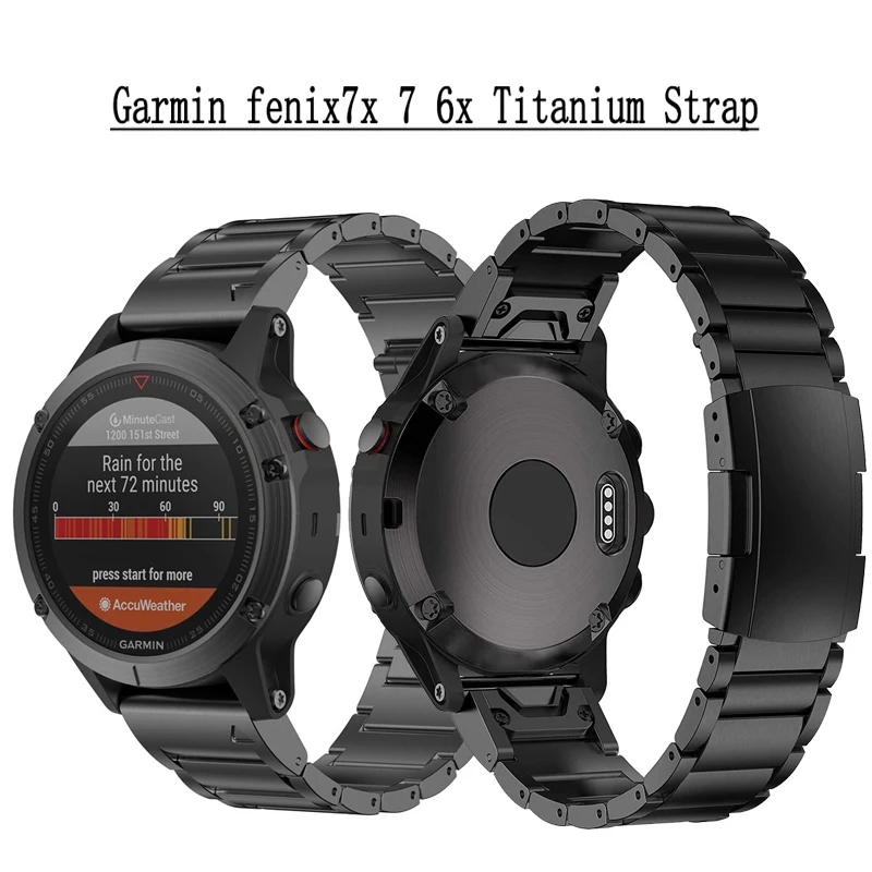Tactix for Garmin 22mm 26mm Quickfit Titanium Straps Fenix 7X 6X 7 6 Descent MK1 MK2 Epix Gen 2 Wristband