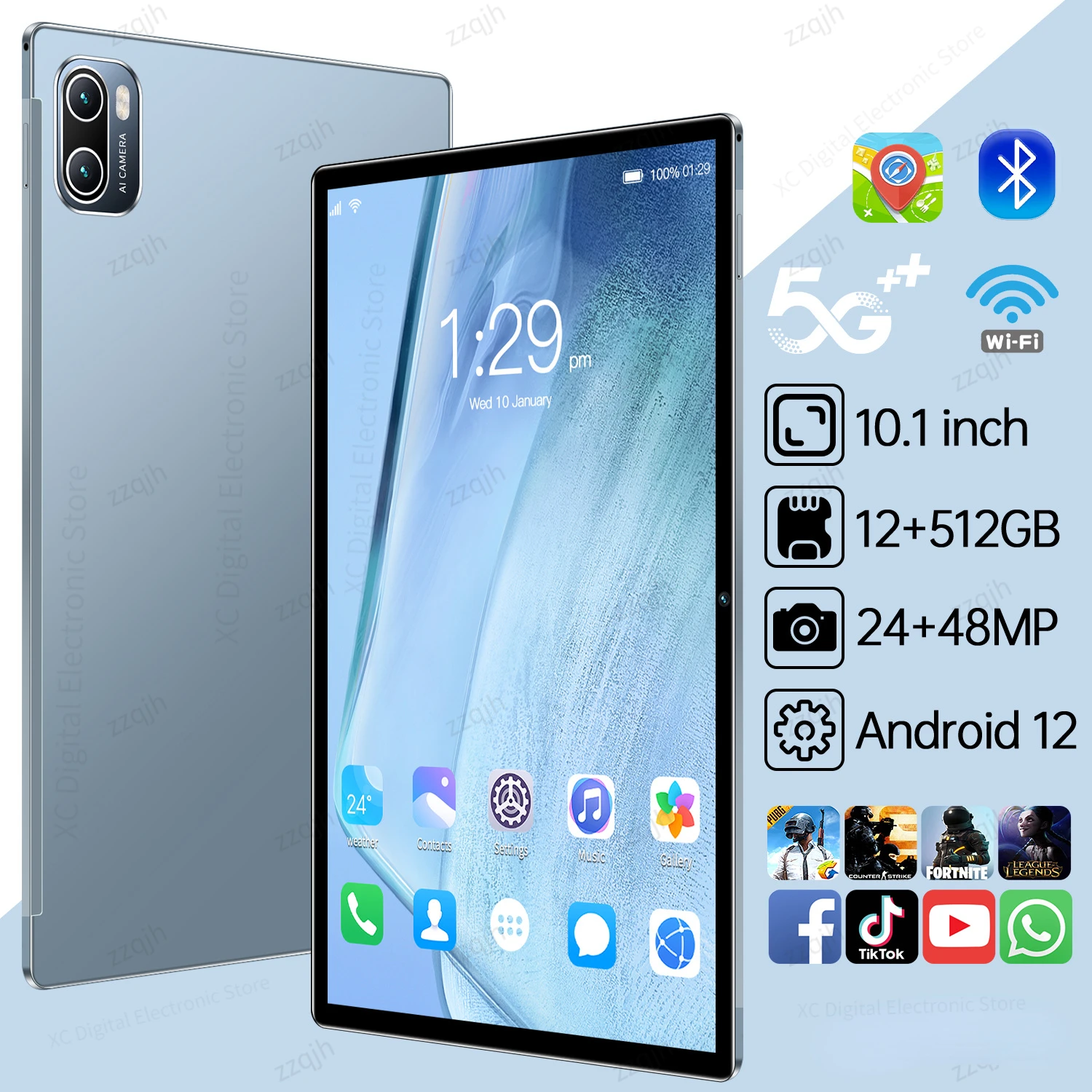 

2023 New 7-14 PC Global Version Tablet Android 11 Octa Core 8600mAh 12GB 512GB WIFI Google Play Laptop game learning office