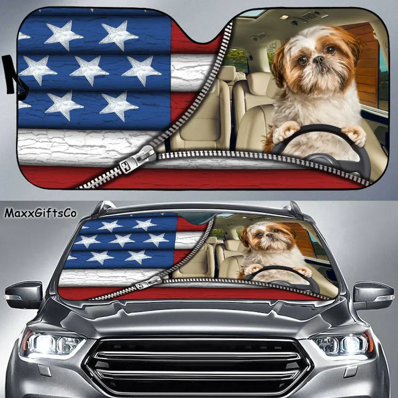 

Автомобильный солнцезащитный козырек Shih Tzu, солнцезащитный козырек для собак, автомобильные аксессуары для собак, украшение автомобиля, по...