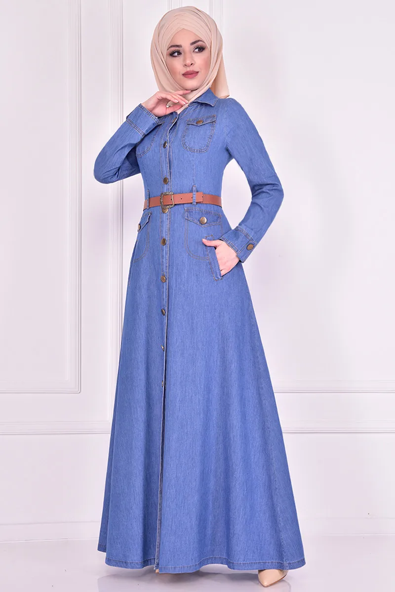 Изогнутое платье синего цвета MSV9715