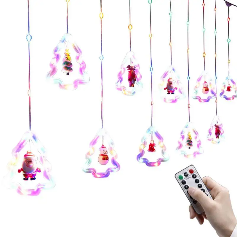 

Подвесной светильник для рождественской елки, светодиодный светильник с дистанционным управлением, украшение на окно, питание от USB, Рождес...
