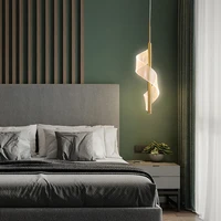bedroom bedside pendant light acrylic spiral moden simple nordic luxury drop lamps living room background wall hanging lamp