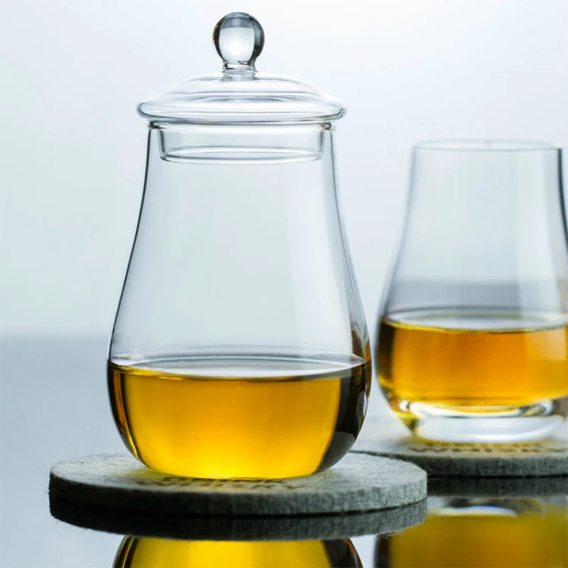 

Portable Travel Whiskey Nosing Glasses ISO Small Shot Glass Sake Whisky Snifer with Lid Liquor Wine Drinking Taste Cup Wineglass