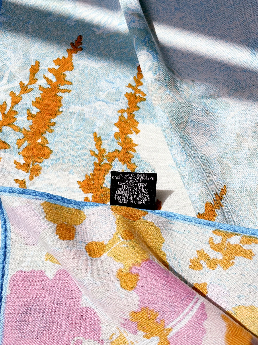 2025 длинный кашемировый шелковый шарф женские роскошные Дизайнерские Большие