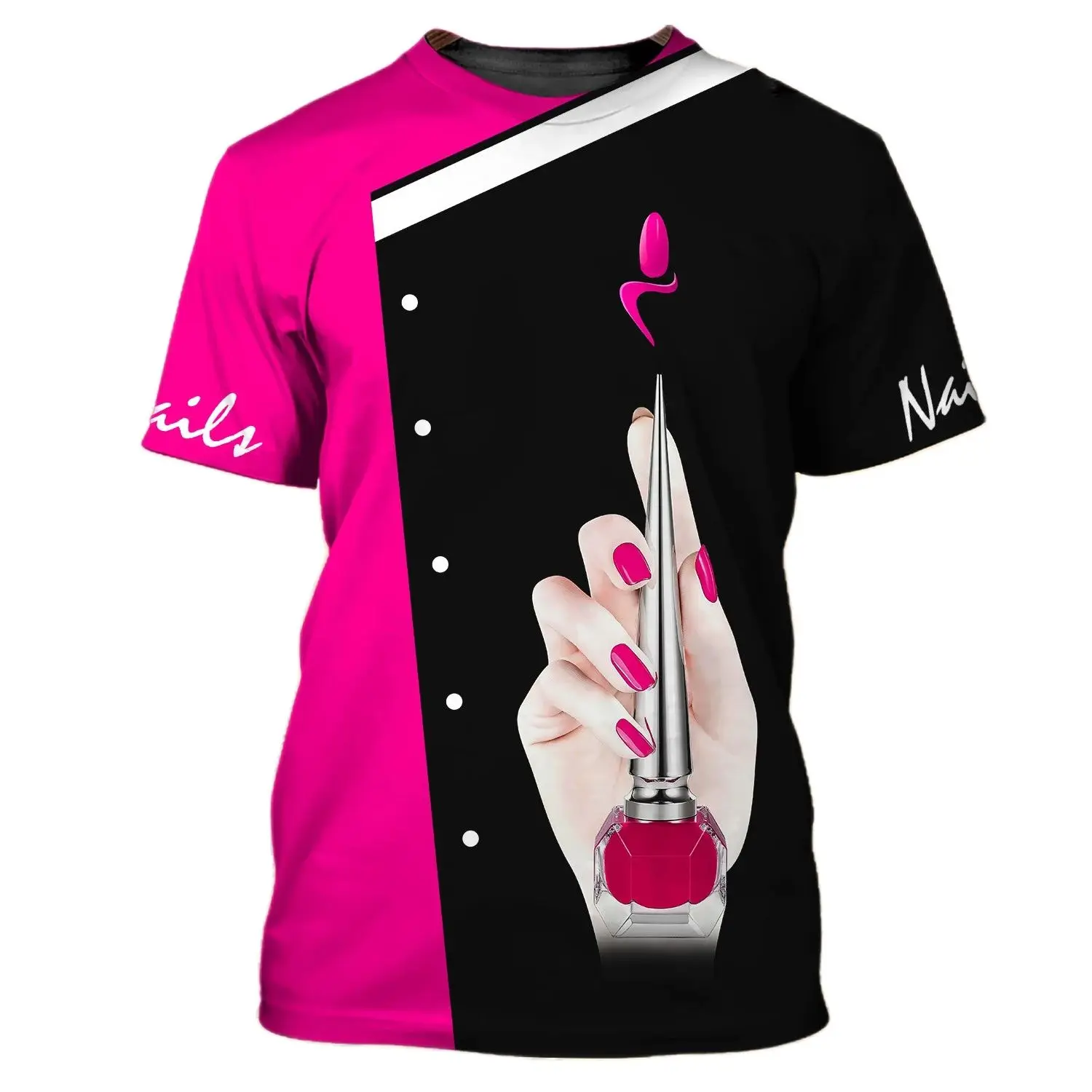 

2023 Newest Summer Fashion Womens T-shirt Nail Technician Personalized Name 3d Print T Shirt Unisex Casual Nails Shirt Uniform