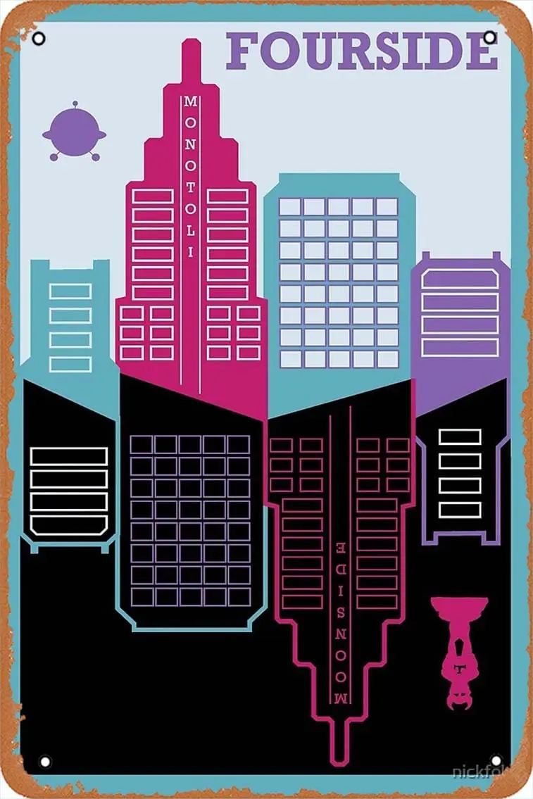 Постер с четырьмя сторон винтажный металлический Ретро-плакат в переплетённой