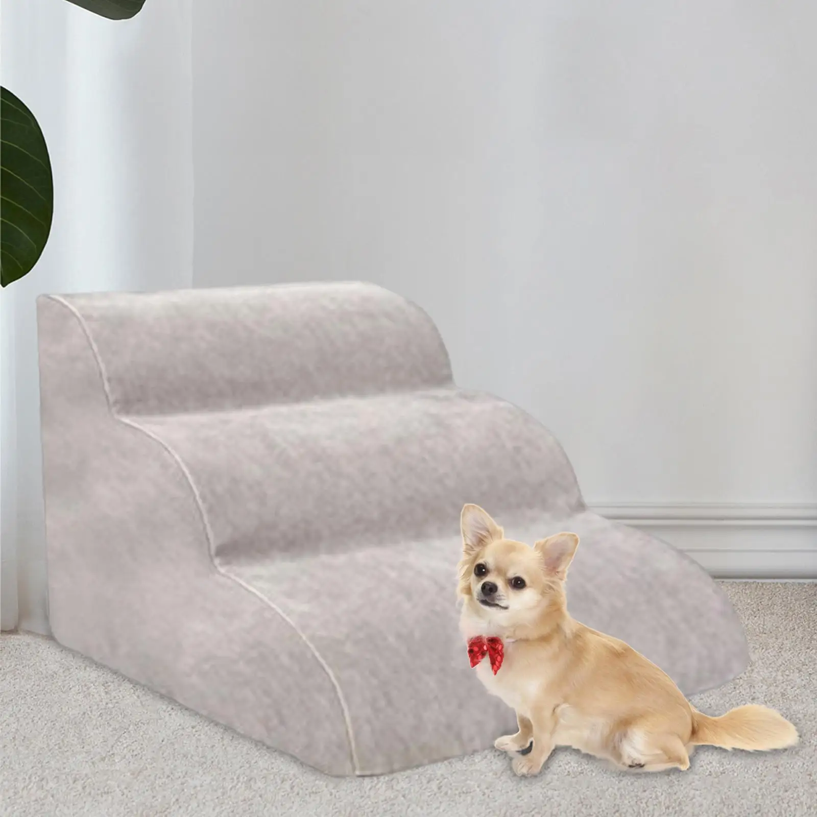 

3 Steps Dog Stairs Ramps High Density Anti Slip Wide for Older Dogs and Cats