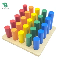 liqu wooden toy geometric cylindrical ladder montessori materials for early childhood educational preschool training kids toys