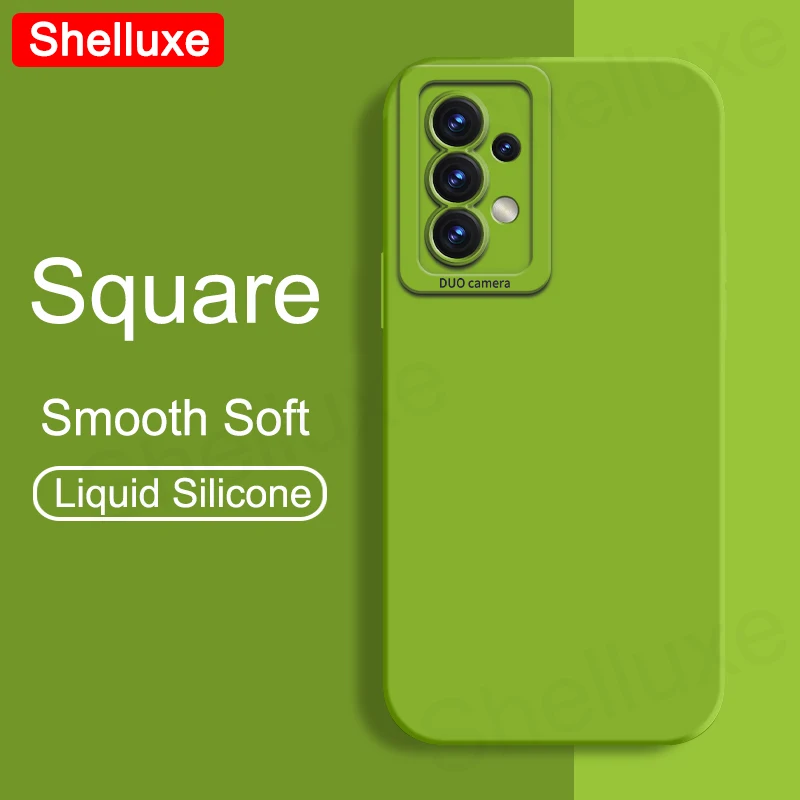 A52 A53 чехол Shelluxe квадратный жидкий силиконовый мягкий для Samsung Galaxy s A52s A54 A55 5G