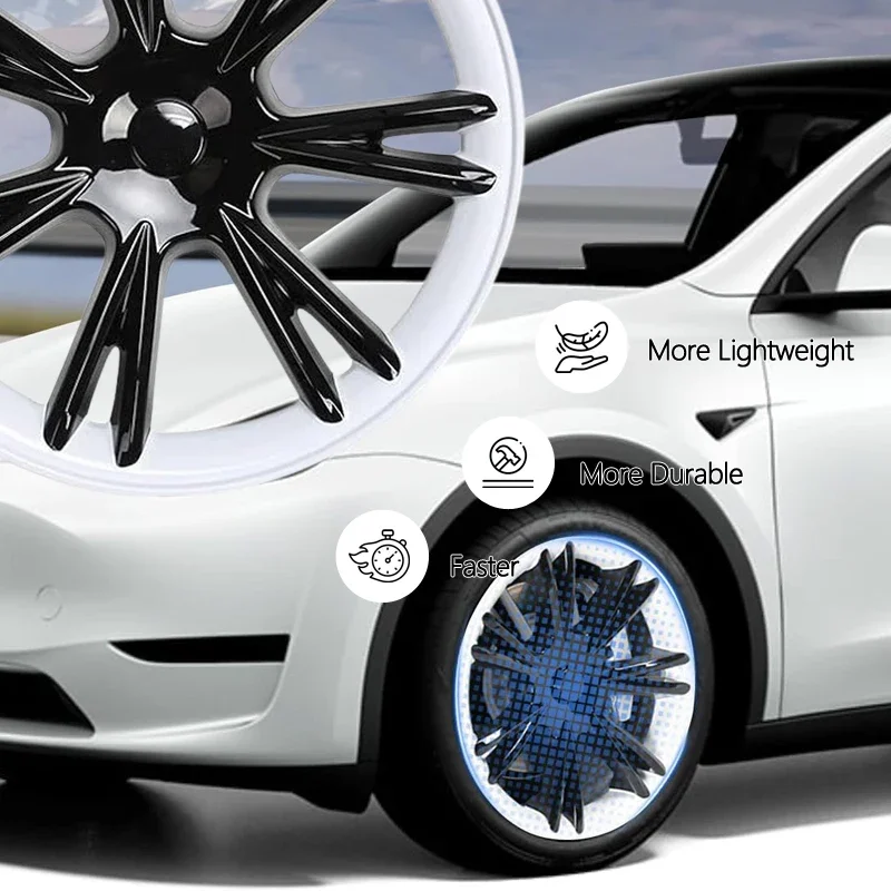 FITKMH Tesla Model Y 2021-2023 сменные колпачки для ступицы колеса 19 дюймов аксессуары ABS Белый