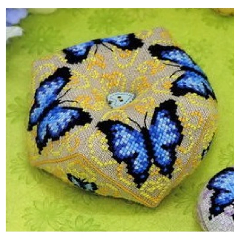 

Blue butterflies cross stitch package mini stitch pattern white 16ct 14ct 28ct flaxen canvas cotton thread embroider DIY