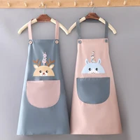 apron household oil proof korean style waterproof cartoon cooking overalls for home