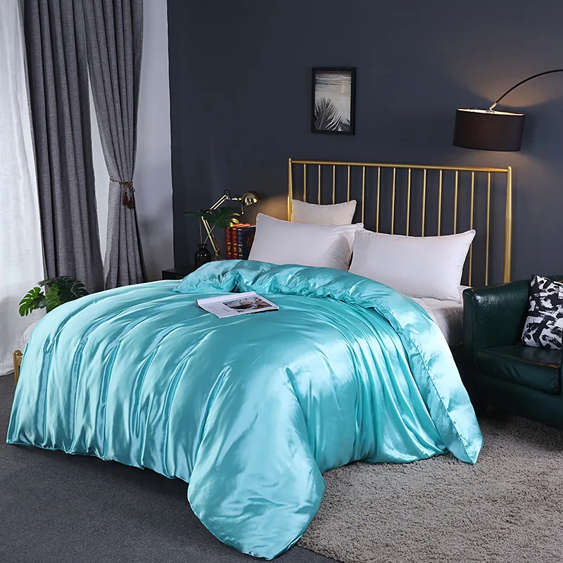 

Высококачественный чехол из натурального шелка для растушевки, однотонное Пятнистое покрывало, шелковое покрывало для односпальной и двуспальной кровати, одеяло, покрывала