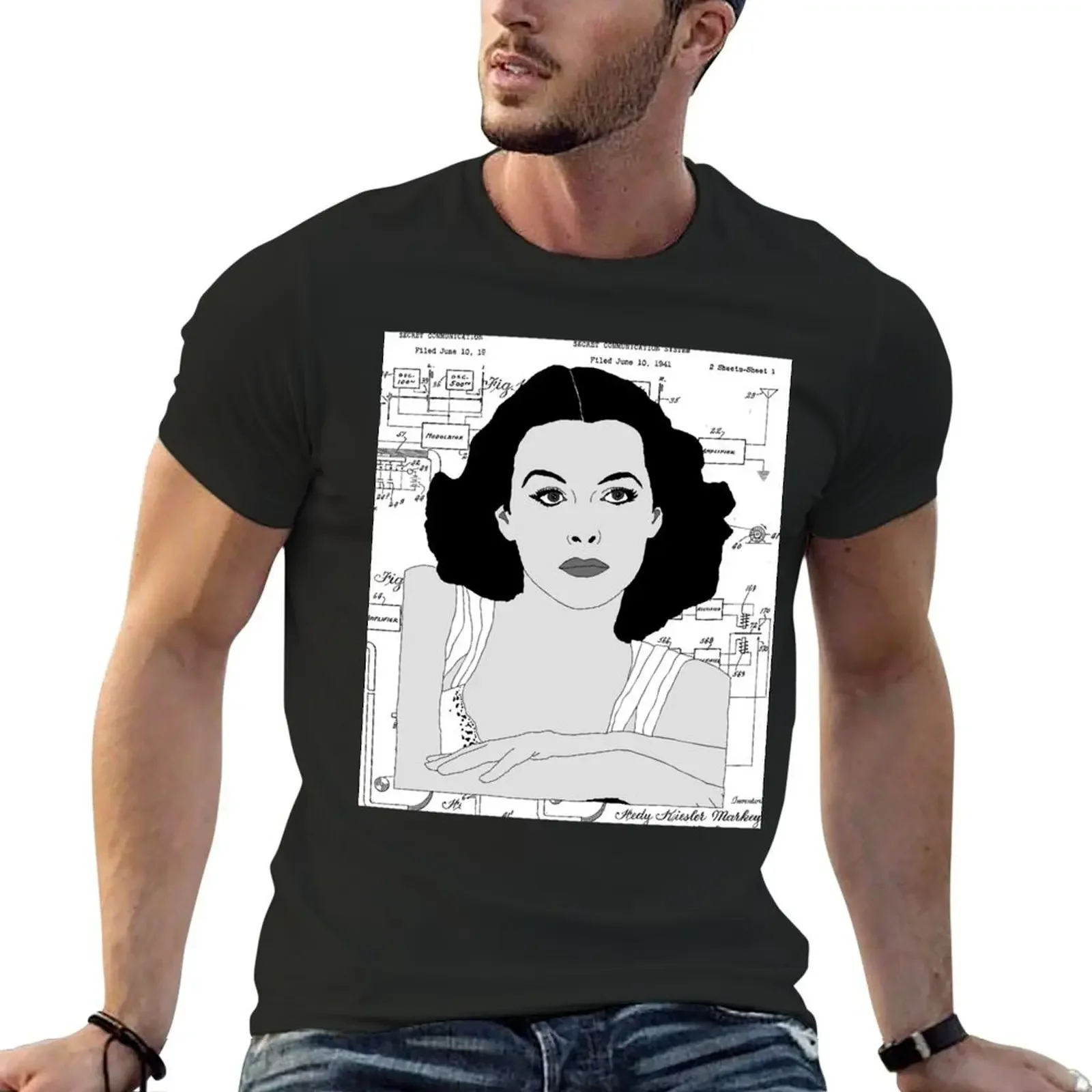 Футболка Hedy Lamarr простая спортивная футболка для фанатов винтажная рубашка в