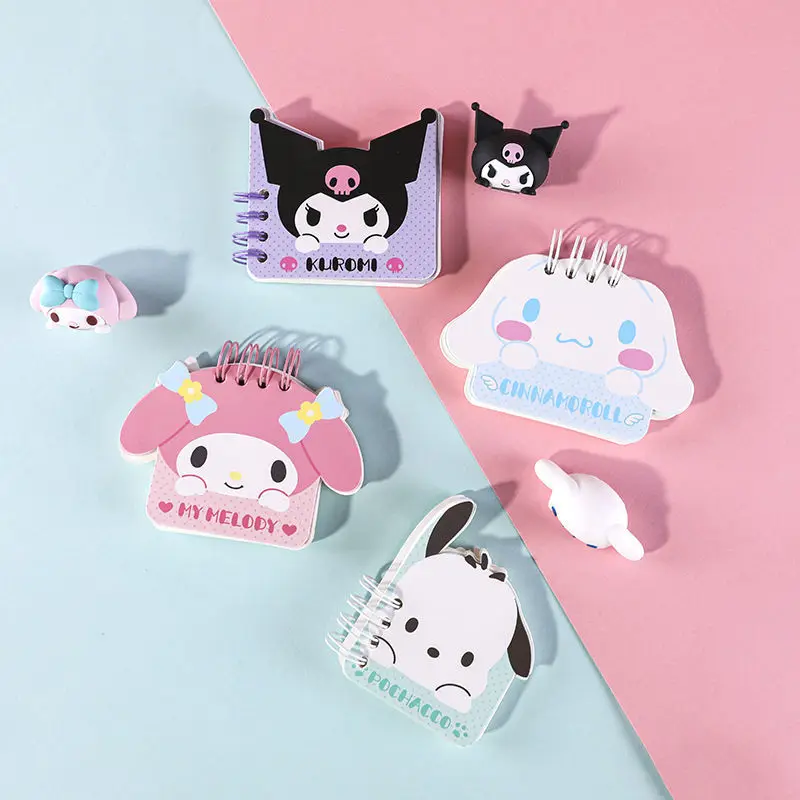 

Kawaii Sanrio Coil Notebook Shaped Small Coil Notebook Kids Kuromi Cinnamoroll My Melody Office Accessories