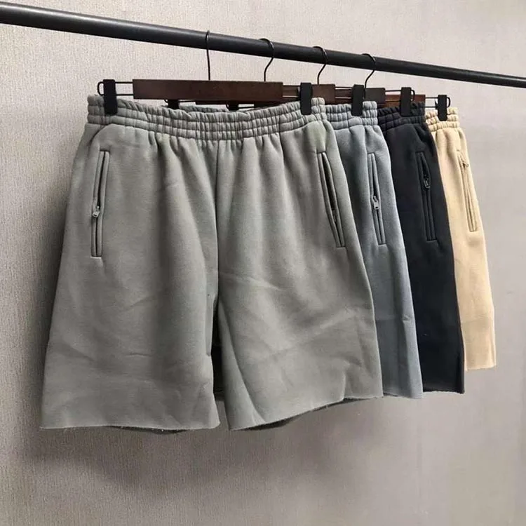 

2021 Summer 1:1 Top Quality SEASON 6 Shorts Men Women Hip Hop Washed Make Old Burr Kanye West Shorts Inside Season Tag Breeches