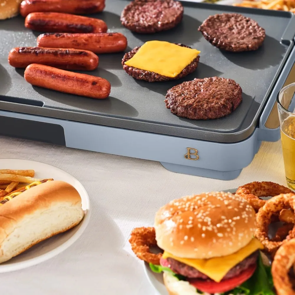 2023 New Beautiful XL Electric Griddle 12″ X 22″ NonStick, Cornflower