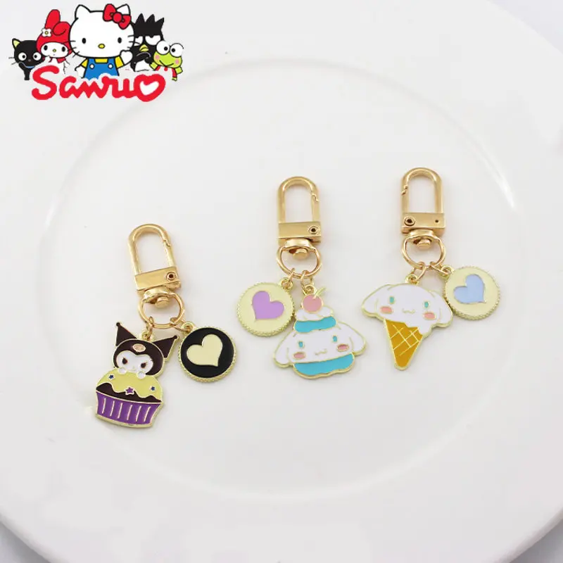 

Cartoon Sanrio Melody Kuromi Hello Kitty Cinnamoroll Alloy Keychain Bag Hanging Chain Decoration Toy Girl Ornaments Jewelry Gift