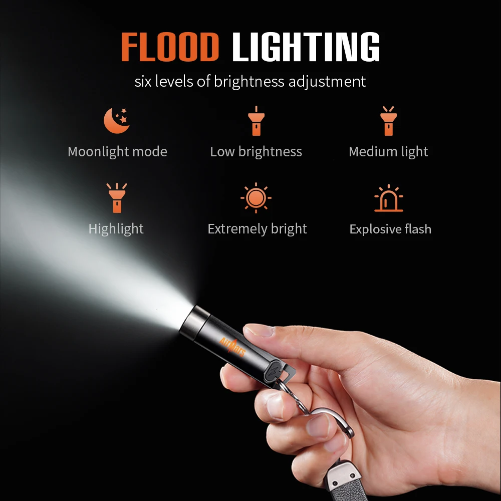 Многофункциональный мини-фонарик Airmars шестискоростной регулируемый яркость