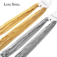 luxusteel 5pcs lotpunk jewelry gold color width 3 5mm 45cm 50cm 55cm 60cm chains necklace collars fashion necklace for pendants
