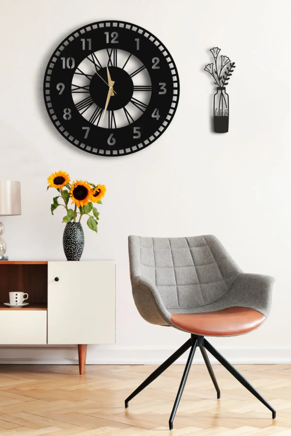 Декоративные настенные часы 50x50 см с вазой настольными часами для офиса гостиной