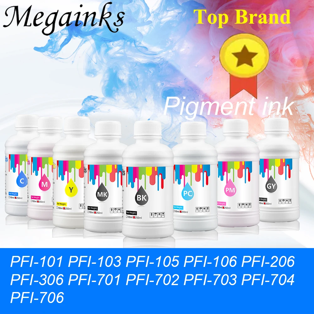 

8 color x 250ml Pigment Ink for Canon PFI-101 PFI-103 PFI-105 PFI-106 PFI-206 PFI-306 PFI-701 PFI-702 PFI-703 PFI-704 PFI-706