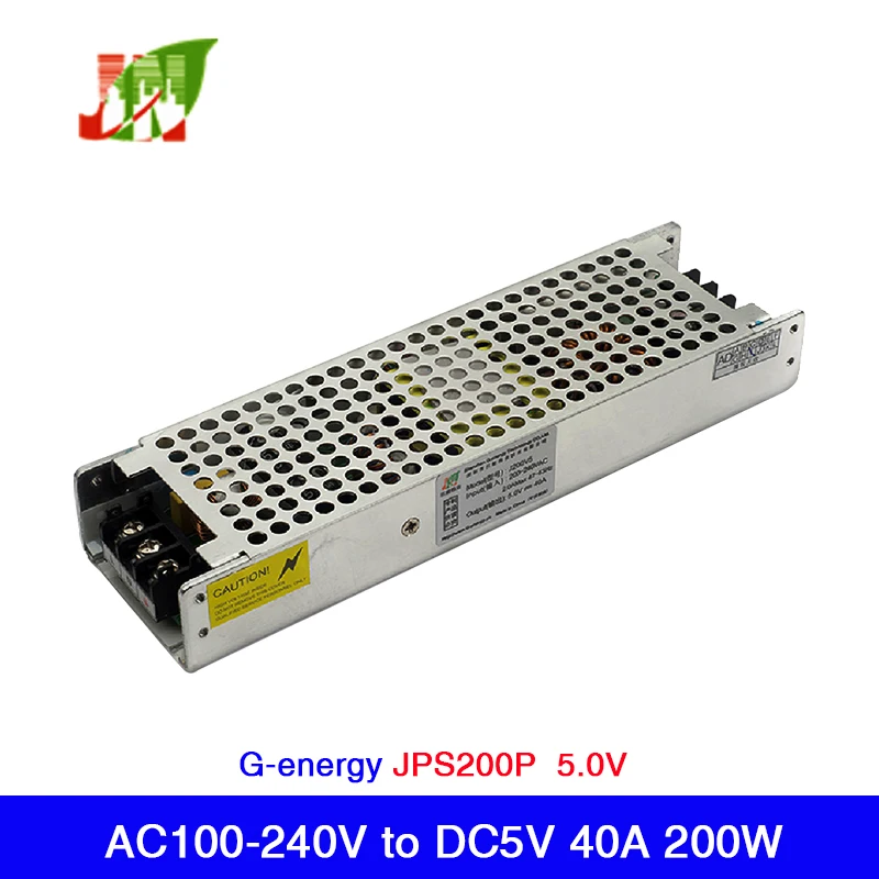Бесплатная доставка, G-energyAC100-200V to 5V 40A 200W, тонкий импульсный источник питания с переключателем, Полноцветный источник питания со светодиодный ным дисплеем