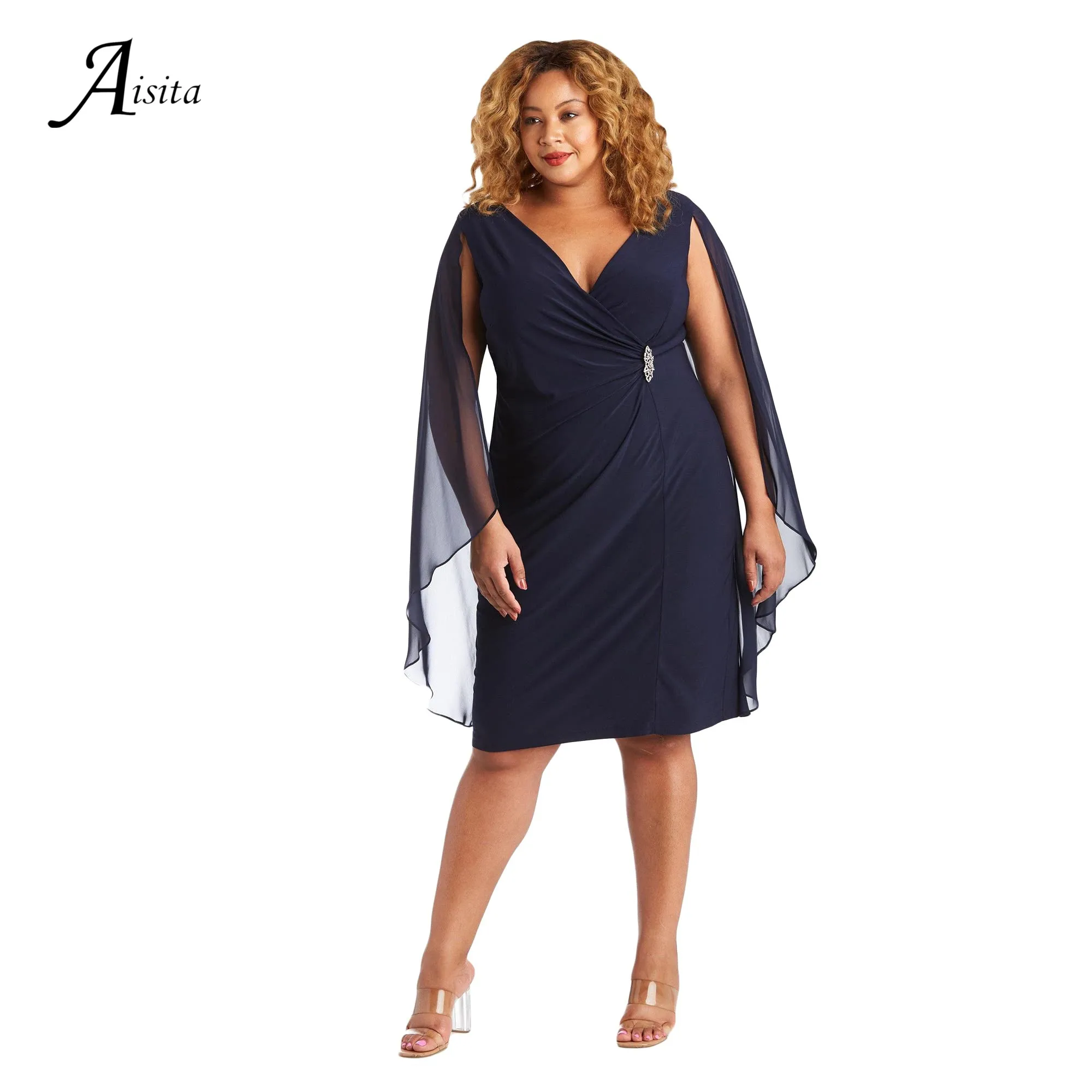 

Женское ТРАПЕЦИЕВИДНОЕ ПЛАТЬЕ для матери невесты, элегантное кружевное платье с круглым вырезом и аппликацией, платье для гостей свадьбы