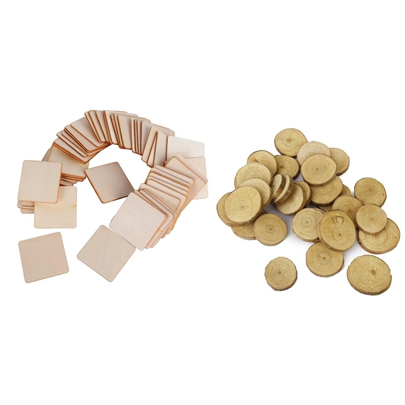 

80 шт., деревянные режущие диски для рукоделия, Свадебные центральные части 4X4 см и 3-4 см