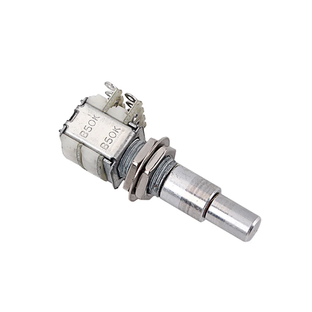 

B50K Guitar Bass Mini Dual Pots Stacked Concentric Potentiometer Center Detent PG324 (Silver)