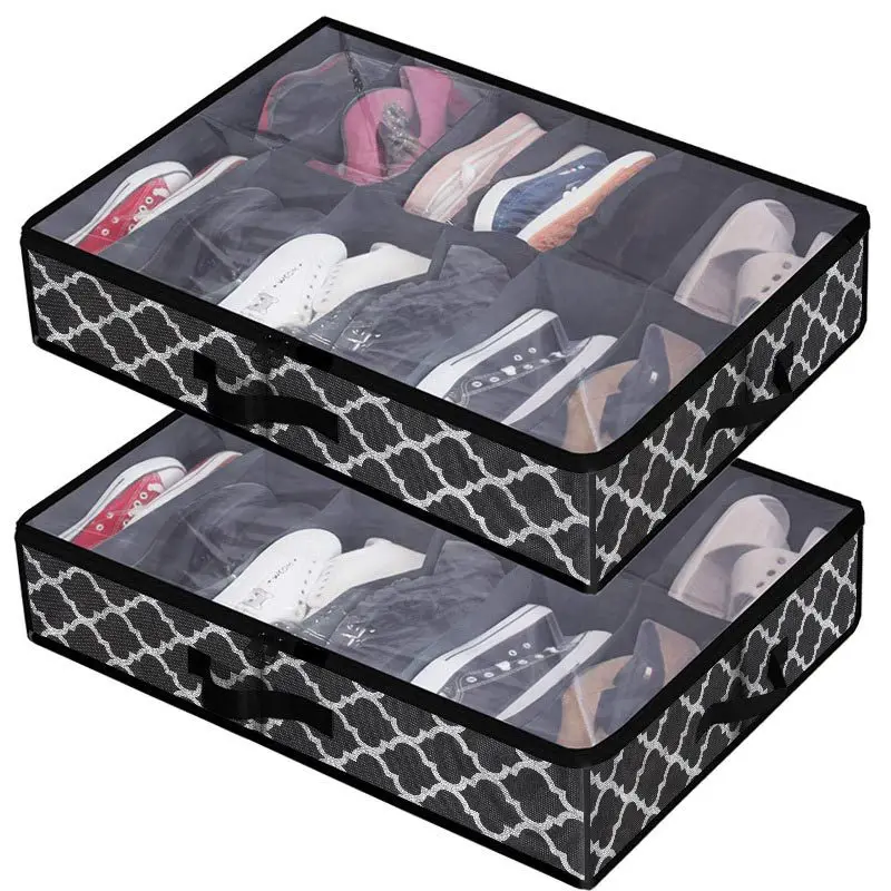 

Transparent Shoes Organizer Perfect For Under-bed Storage Non-woven Fabric
