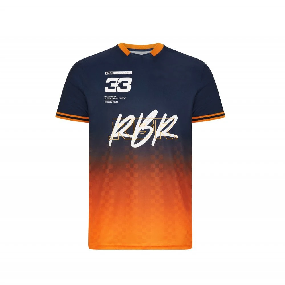 

F1 Red Color Bull Racing T-shirt 2022 Formula One Motorsport Team Jersey Short Sleeve Clothing Orange Summer