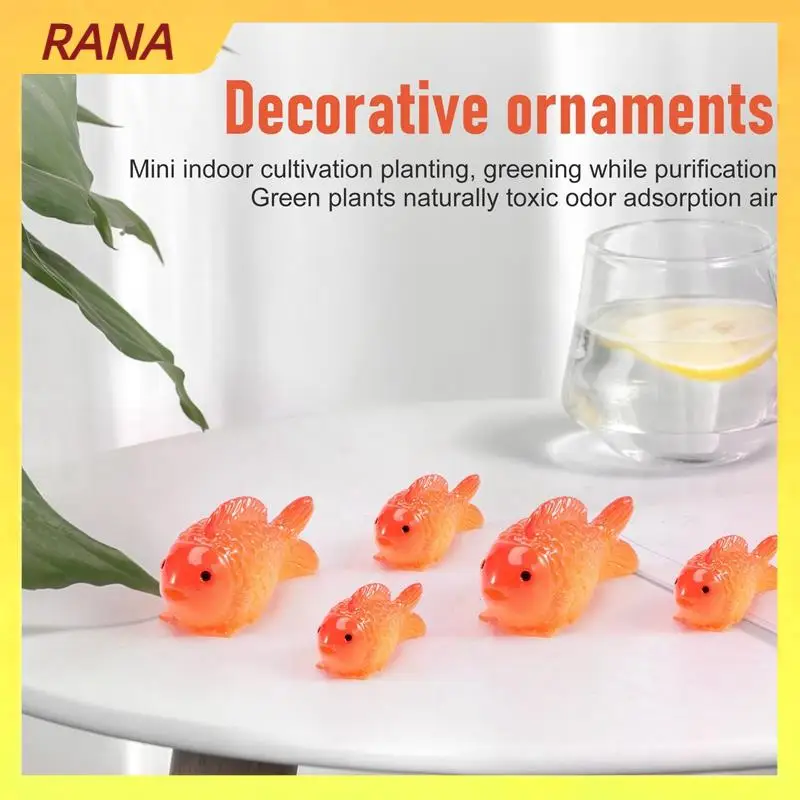 Фото RANA 8 шт./лот, миниатюрные фигурки красной рыбы, декоративные мини-фейные садовые животные, мох, микро-ландшафтные украшения, детская игрушка из смолы №2