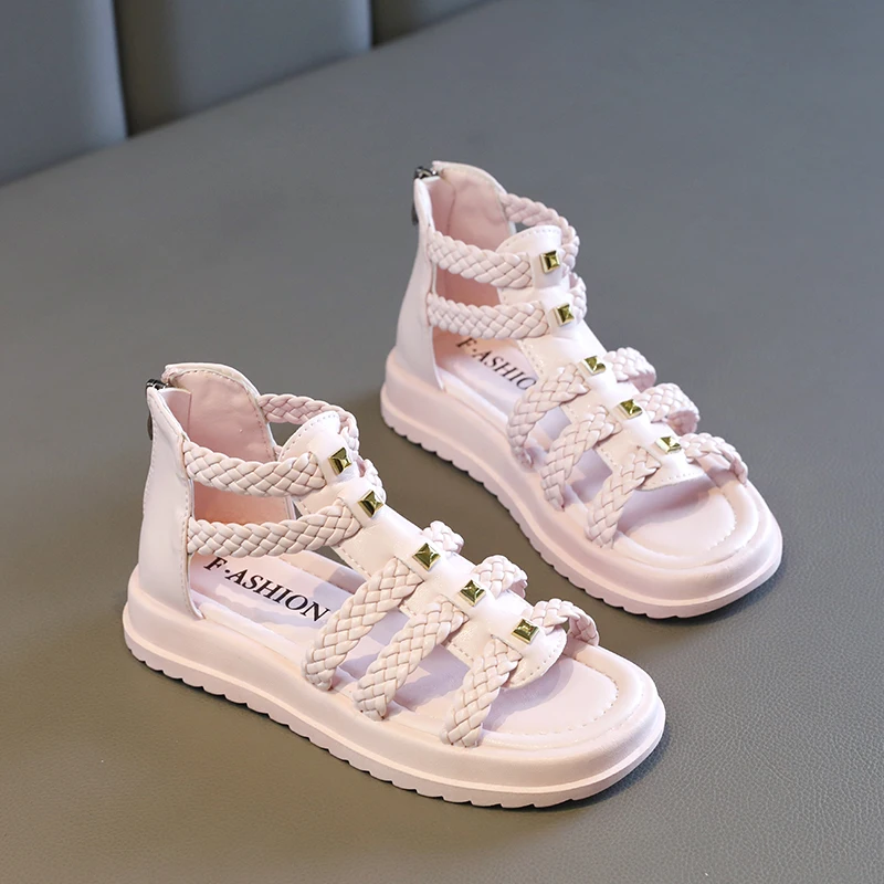 2023 Summer Kids Gladiator Sandals For Girls Rubber Sole Beach Breathable Sport Shoes Non-slip Kids Fashion Sandals Outdoor Shoe