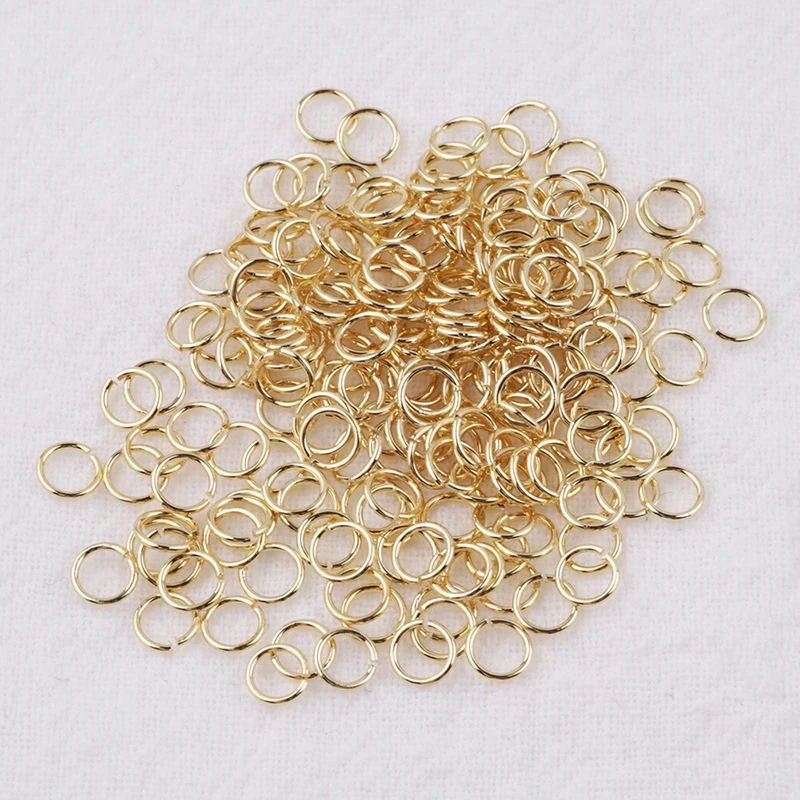 14k 18k Plated Connection Ring for Jewelry Marking Copper Open Jump Split Diy Bracelet Necklace Accessories Findings Wholesale