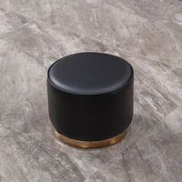luxury small leather stool modern design portable makeup chair waiting floor low kitchen taburete madera household supplies