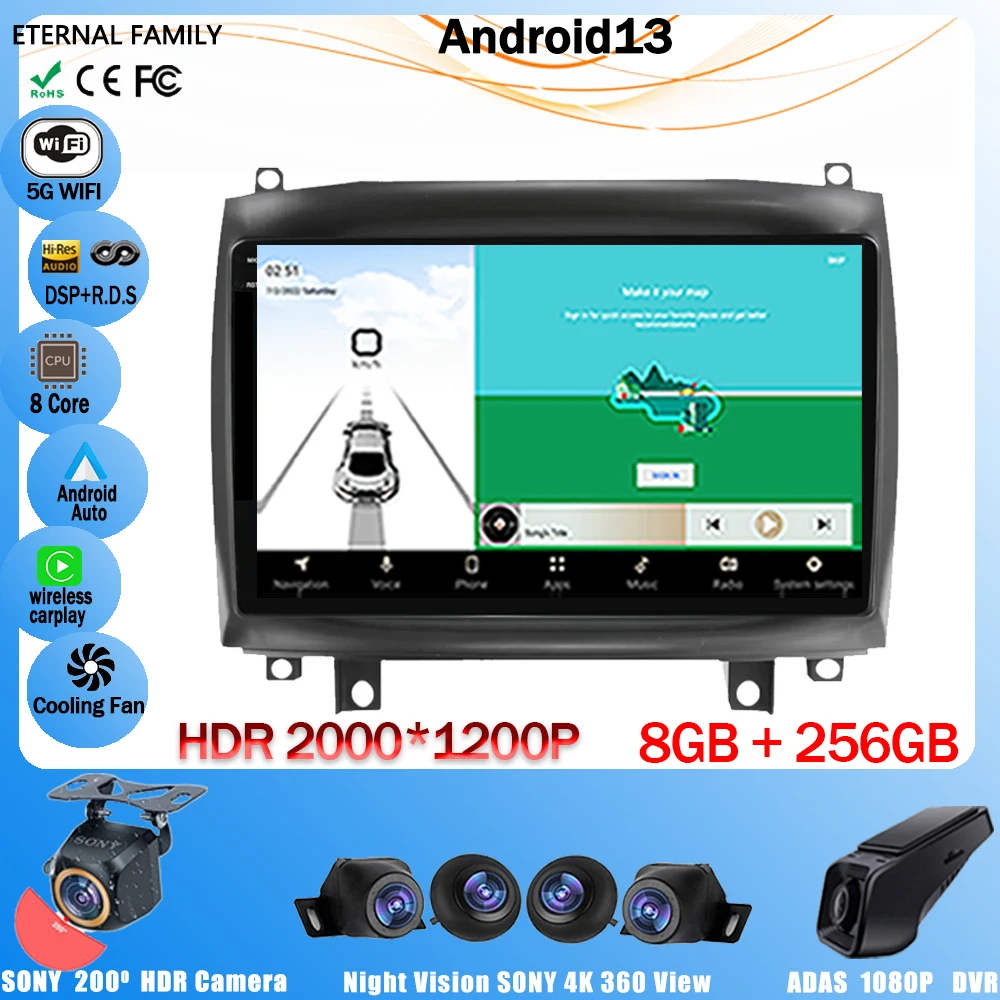 

Автомобильный Android 13 для Cadillac CTS 2002 - 2007 SRX 2003 - 2009 Стерео Радио мультимедийный видеоплеер GPS-навигация головное устройство DVD