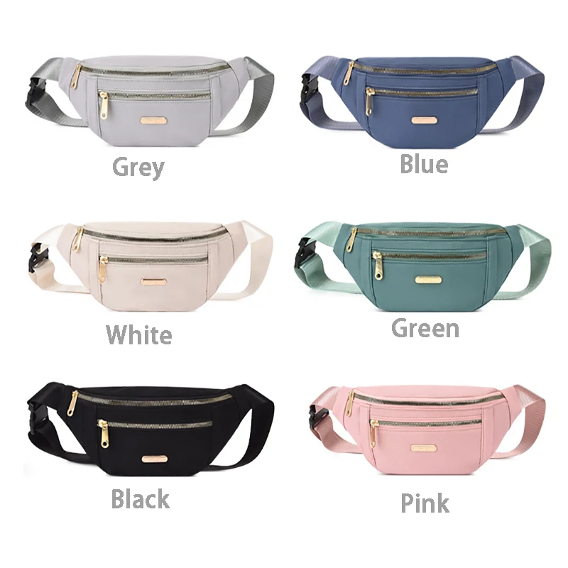 Commuter Fanny Pack Leisure Oxford Waist Bags for Ladies Casual Chest Bag Adjustable Phone Pouch Travel Bag Zipper Handbag